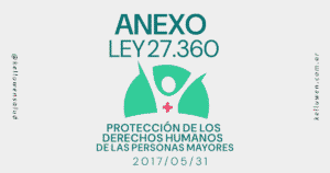 Título del anexo de la ley de protección para adultos mayores con una figura humana